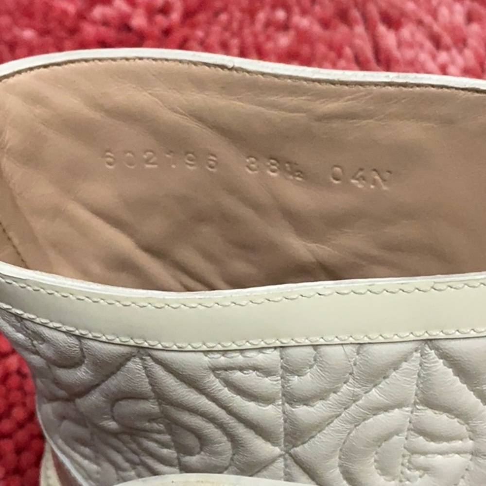 Gucci White Quilted Platform Lace-Up Ankle Boots - Picture 6 of 6